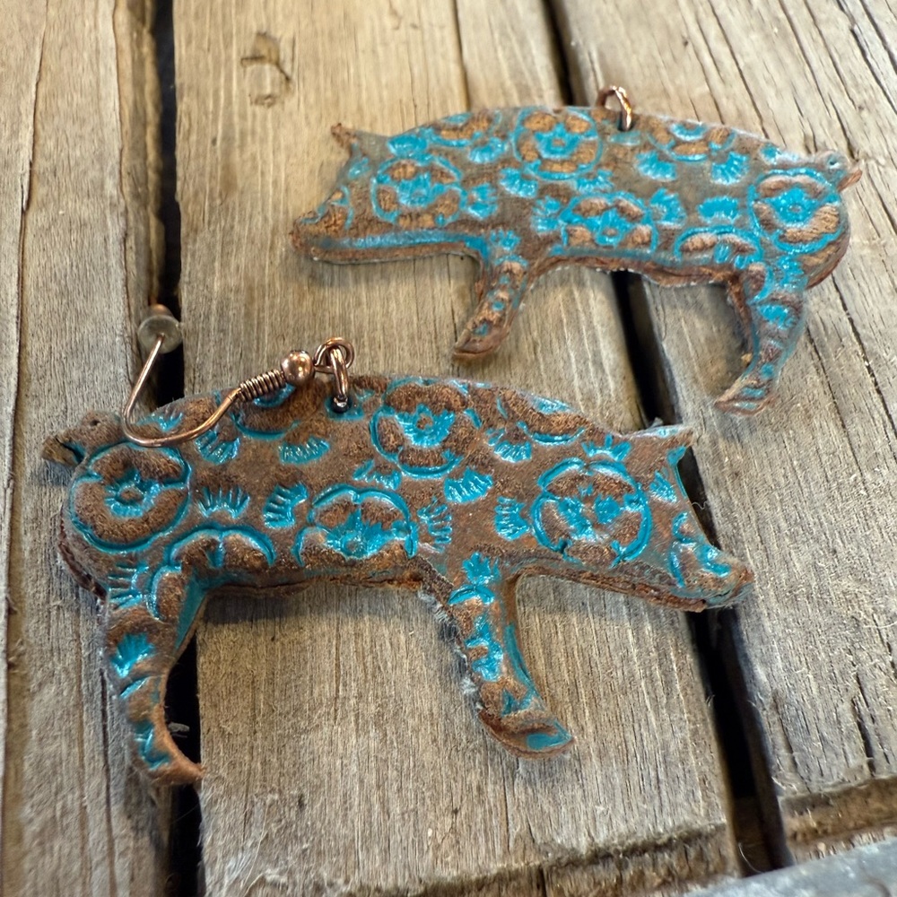 Western Leather Stamped Piggies NWOT